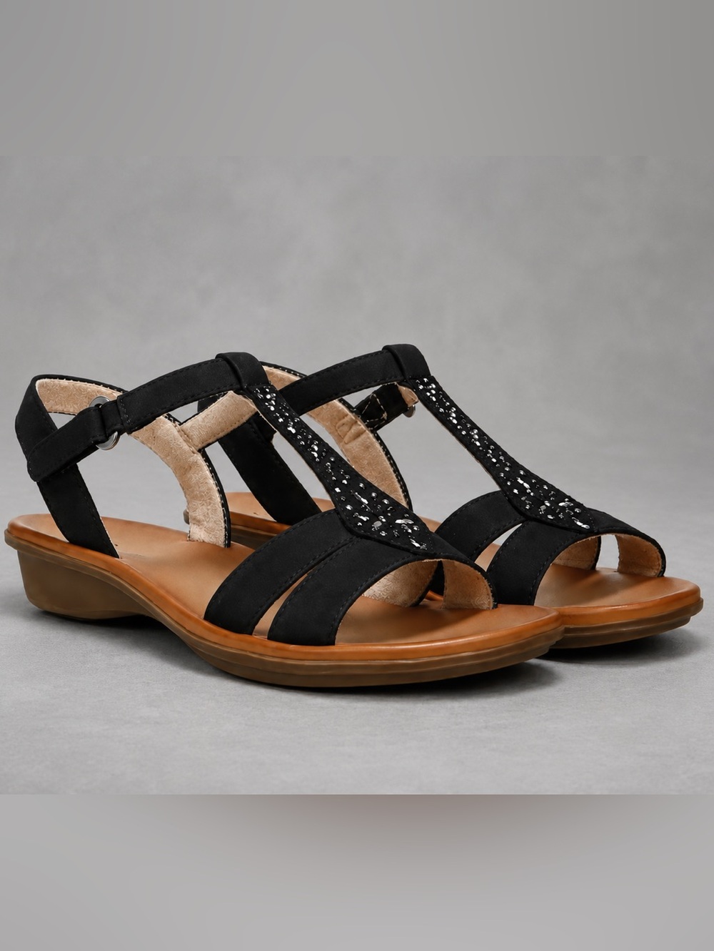 SOUL Naturalizer Women Summer Slingback Ankle Strap Black Sandals Shoes Size 11